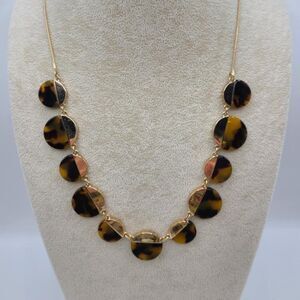 J Crew Factory Adjustable Tortoise Gold Tone Necklace